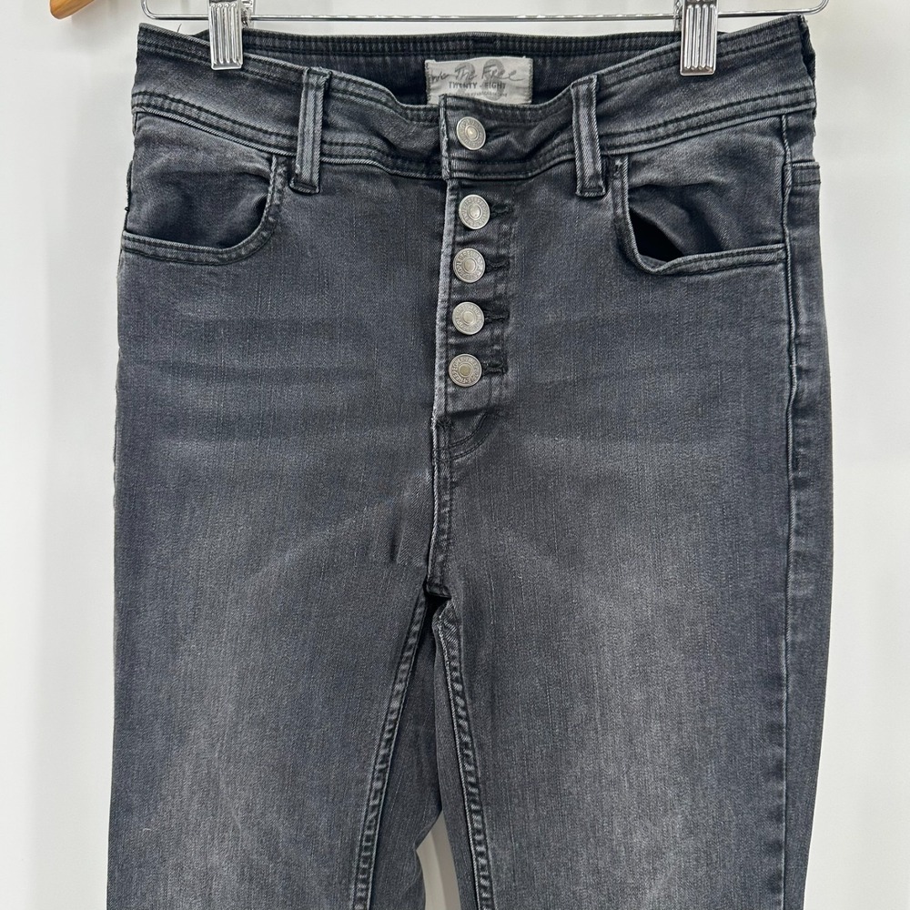 We The Free Skinny Jeans Womens 28 Black Gray Button Fly Classic 5-Pocket